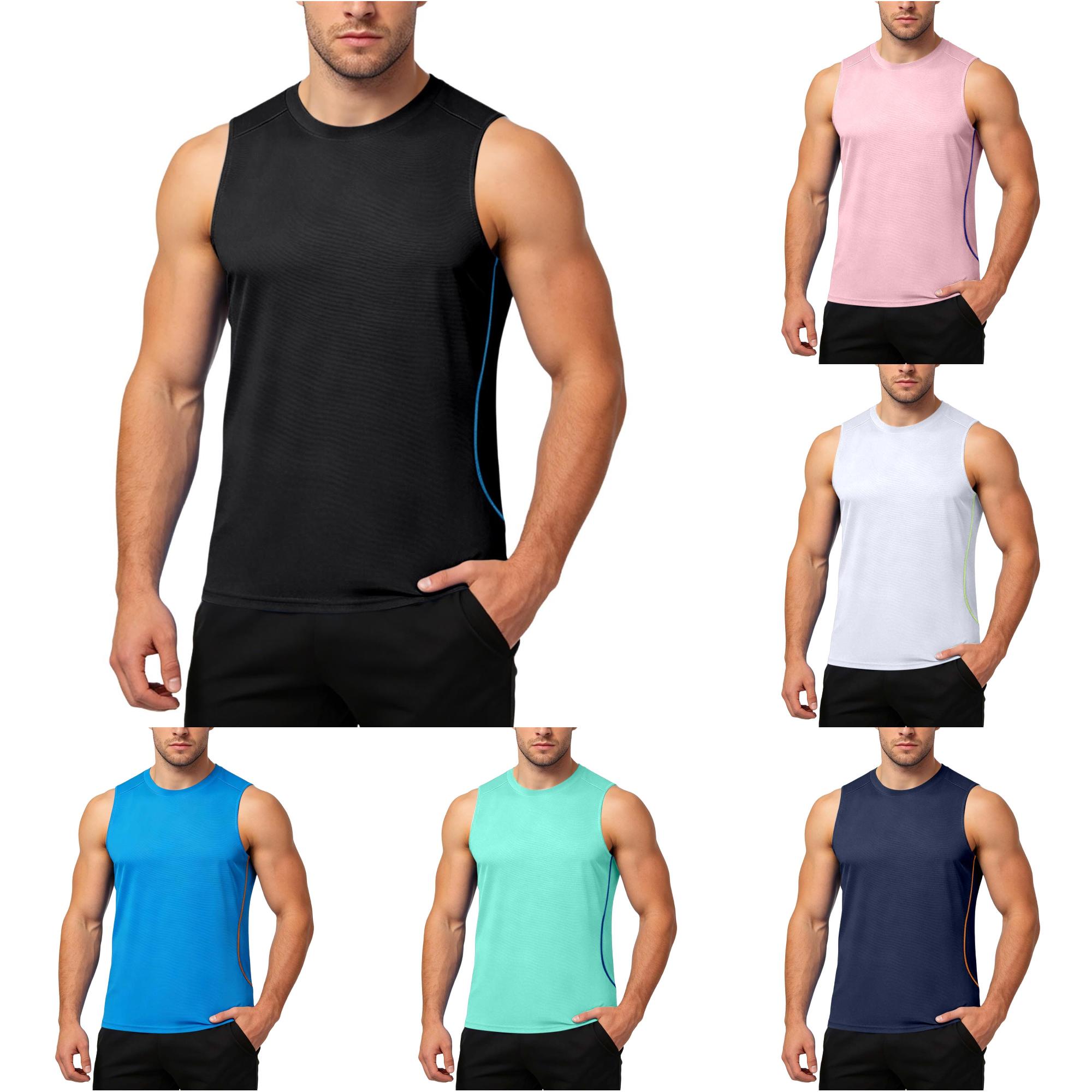 Zhanqunnn Mens Lightweight Sleeveless Performance Tee for Breathable Summer Training Tank Top for Running Workouts and Gym Fitness Mens Tops Loose Fit Mens Big and Tall T Shirts, Size M