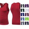 thumbnail image 1 of Zhanqunnn Mens Performance Athletic Compression Tank Top for Workout Basketball Gym Running Fitness Sleeveless Shirt Wicking Activewear T Shirt Men Graphic Pocket T Shirts for Men, Size S, 1 of 4