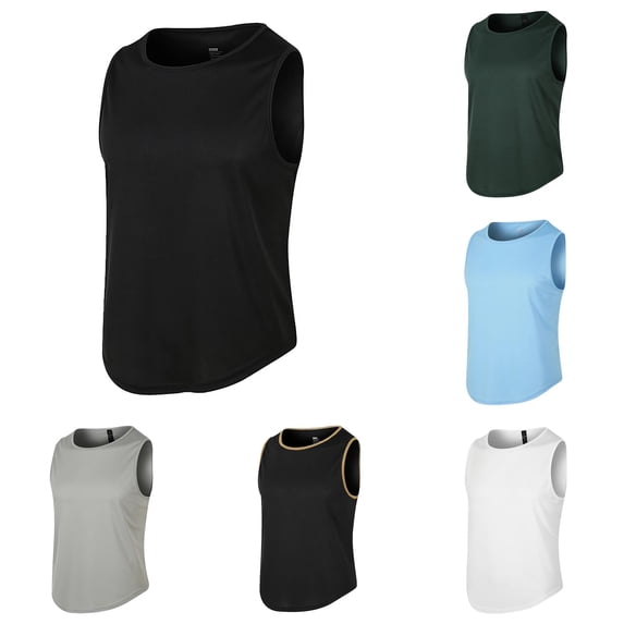 Zhanqunnn Mens Summer Thin Mesh Quick Drying Running Vest Mens Fitness Vest Tank Top Solid Color Light Plate Slim Body Men Shirts Compression Thick Long Sleeve T Shirt Men, Size M