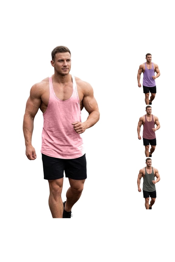 Mens Workout Soft Gym Bodybuilding Stringer Tank Dark Tee Shirt Mens Size Large Shirts, Size L