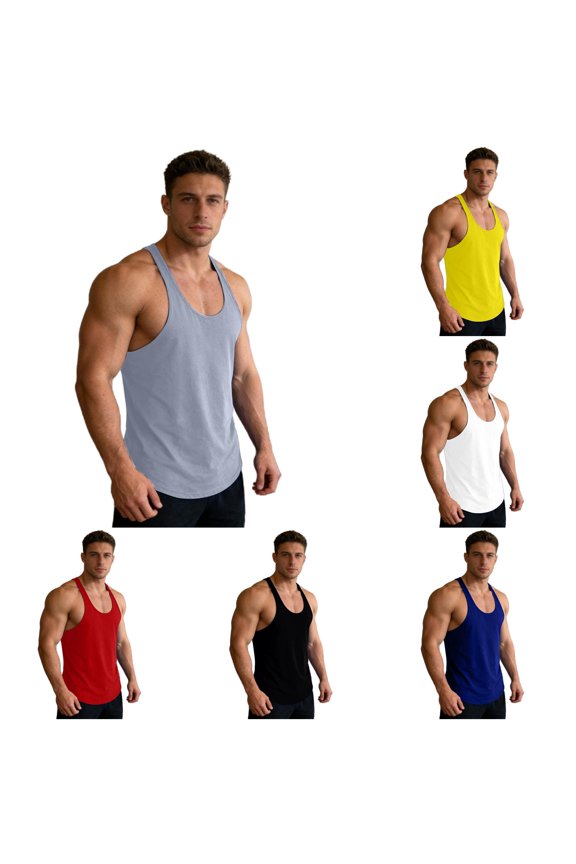 Mens Workout Soft Gym Bodybuilding Stringer Tank Man Shirts Men's Large Shirts, Size M