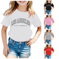 thumbnail image 1 of Zhanqunnn Shirts Kids Boys Girls Casual Crew Neck Short Sleeve Letter Tops, Size 3-4 Years, 1 of 4