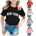 thumbnail image 1 of Zhanqunnn Shirts Kids Boys Girls Casual Crew Neck Short Sleeve Letter Tops, Size 9-10 Years, 1 of 4