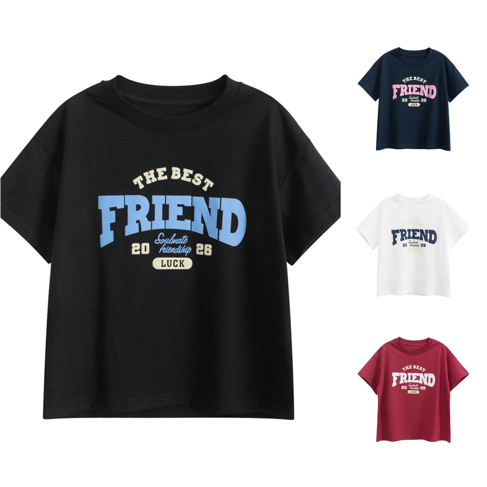 Zhanqunnn Summer Toddler Boys Girls Short Sleeve Letter Prints T Shirt Tops Clothes, Size 12-13 Years