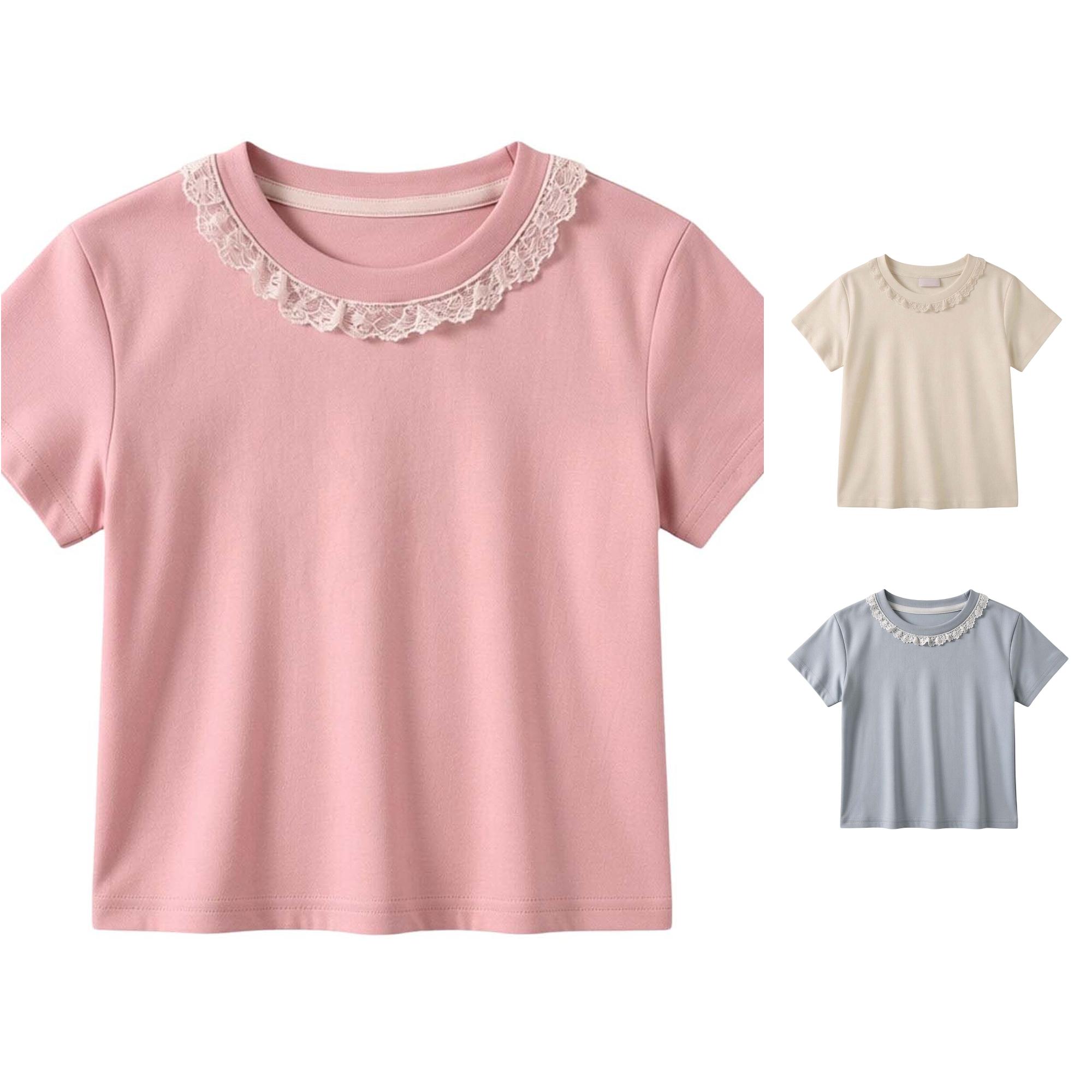 Zhanqunnn Toddler Girls Short Sleeve Solid Ruffles Kids Toddler Tops, Size 4-5 Years