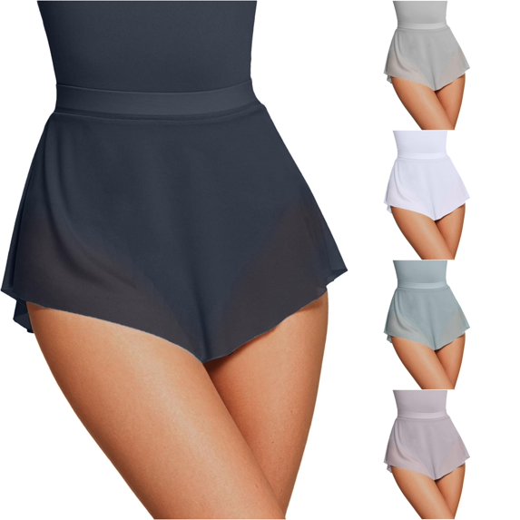 Zhanqunnn Women Soft Mesh Side Split Short Ballet Dance Skirt Table Skirt, Size M