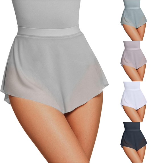 Zhanqunnn Women Soft Mesh Side Split Short Ballet Dance Skirt Table Skirt, Size S