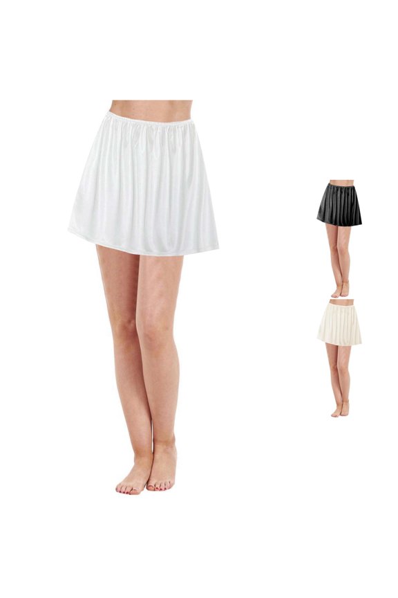 Women's Solid Color Skirt Base Skirt Penetration Skirt (40CM) plus Size Skater Skirt, Size One Size