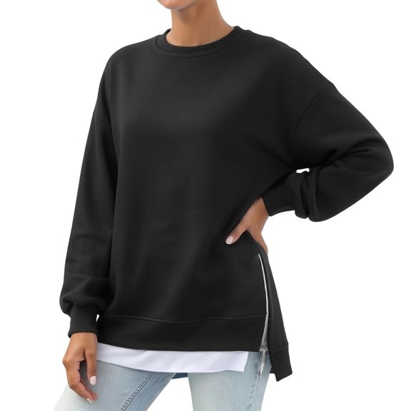 Zhanqunnn Womens Elegant Zip Front Round Neck Ladies' Sweatshirt Dress With Modern For Everyday Wear, Size XXL