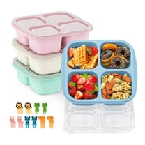 Bento Box, 4 Pack 4-Compartments Meal Prep Containers Reusable Lunch Containers, Food Storage Containers, Stackable Snack Boxes for School, Work, and Travel