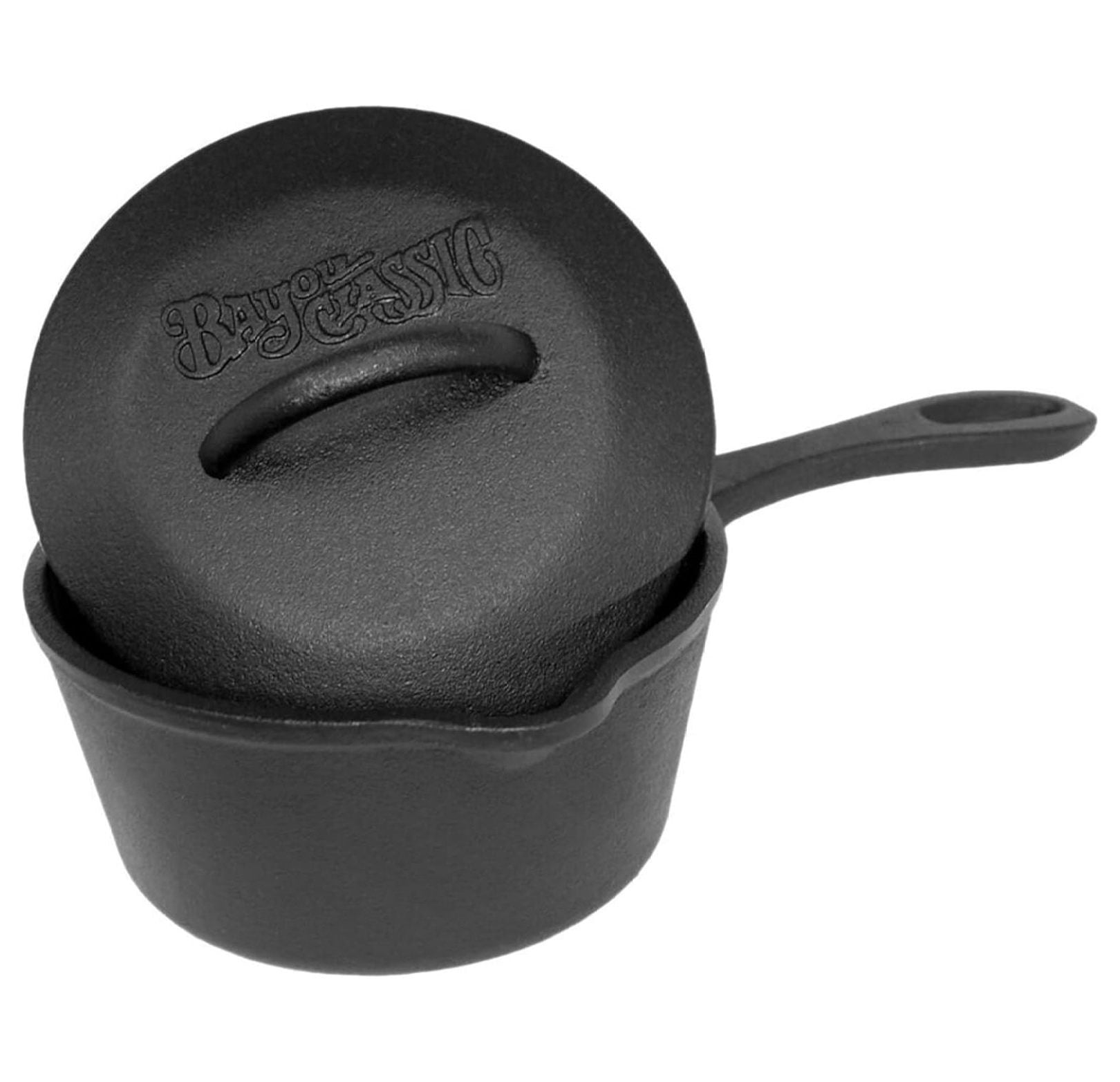 Zhao he 7441 1qt Covered Cast Iron Sauce Pot Features Self Basting Lid