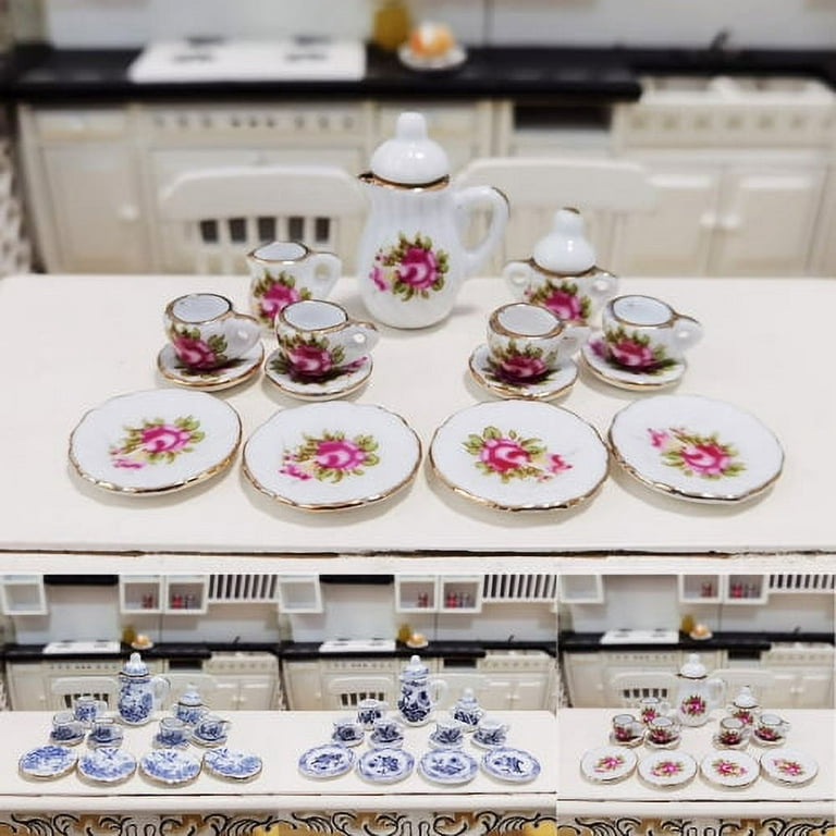 1:12 Dollhouse Mini Tableware Ceramic Tea Set Simulation Miniature