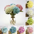 thumbnail image 1 of Zhaomeidaxi 1 Bouquet Artificial Hydrangea Silk Flower Single Stem Faux Hydrangea Bouquets for Party Wedding Centerpieces Home Decor, 1 of 6