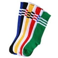 thumbnail image 1 of Zhaomeidaxi 1 Pair Unisex Knee High Tube Socks Non slip Soccer Socks with Double Stripes Baseball Team Socks for Teens, 1 of 3