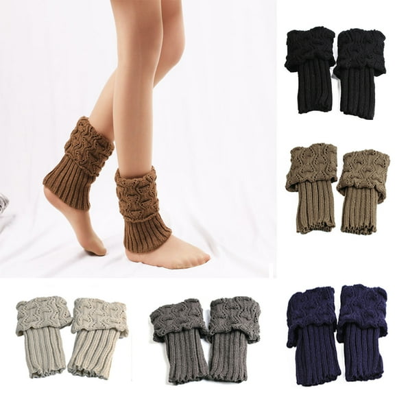 Zhaomeidaxi 1 Pair Women Winter Ankle Leg Warmers Crochet Knitted Boot Cuffs Toppers Socks Bottom
