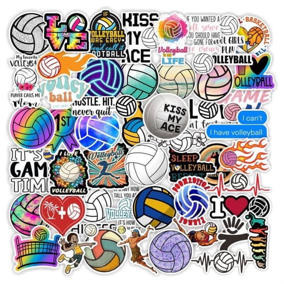 Zhaomeidaxi 100 Pcs Sports Stickers, Volleyball  Stickers Decals for Laptop Water Bottle Phone Skateboard Luggage Guitar Party Graffiti Decals