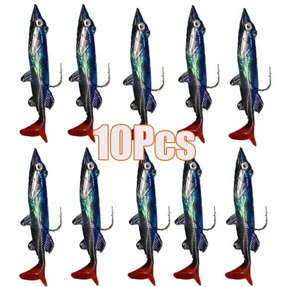 Zhaomeidaxi 10Pcs 3D Artificial Minnow Fishing Lures Baits, Fishing Tackle CrankBait Bass, Hard Bait Fishing Lure