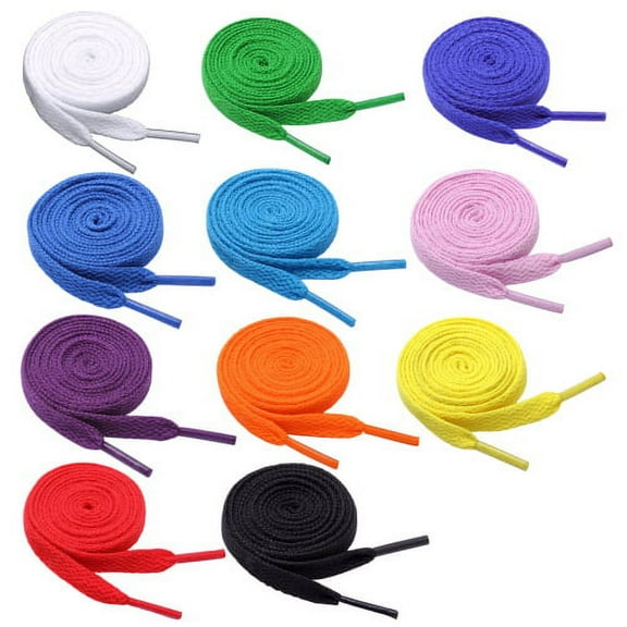 Zhaomeidaxi 12 Colors 120cm Flat Athletic Shoelace Replacement Alternative Shoe Laces Strings for Women Men Fashion Canvas Sports Shoes Boots Sneakers Skates, 12Pairs