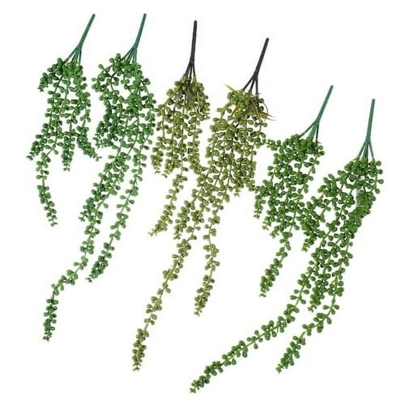 Zhaomeidaxi 1Pc Fake Succulents Green Artificial Hanging Succulents Textured Faux Succulent Pick Hanging String of Pearls Plant for Wedding Centerpieces