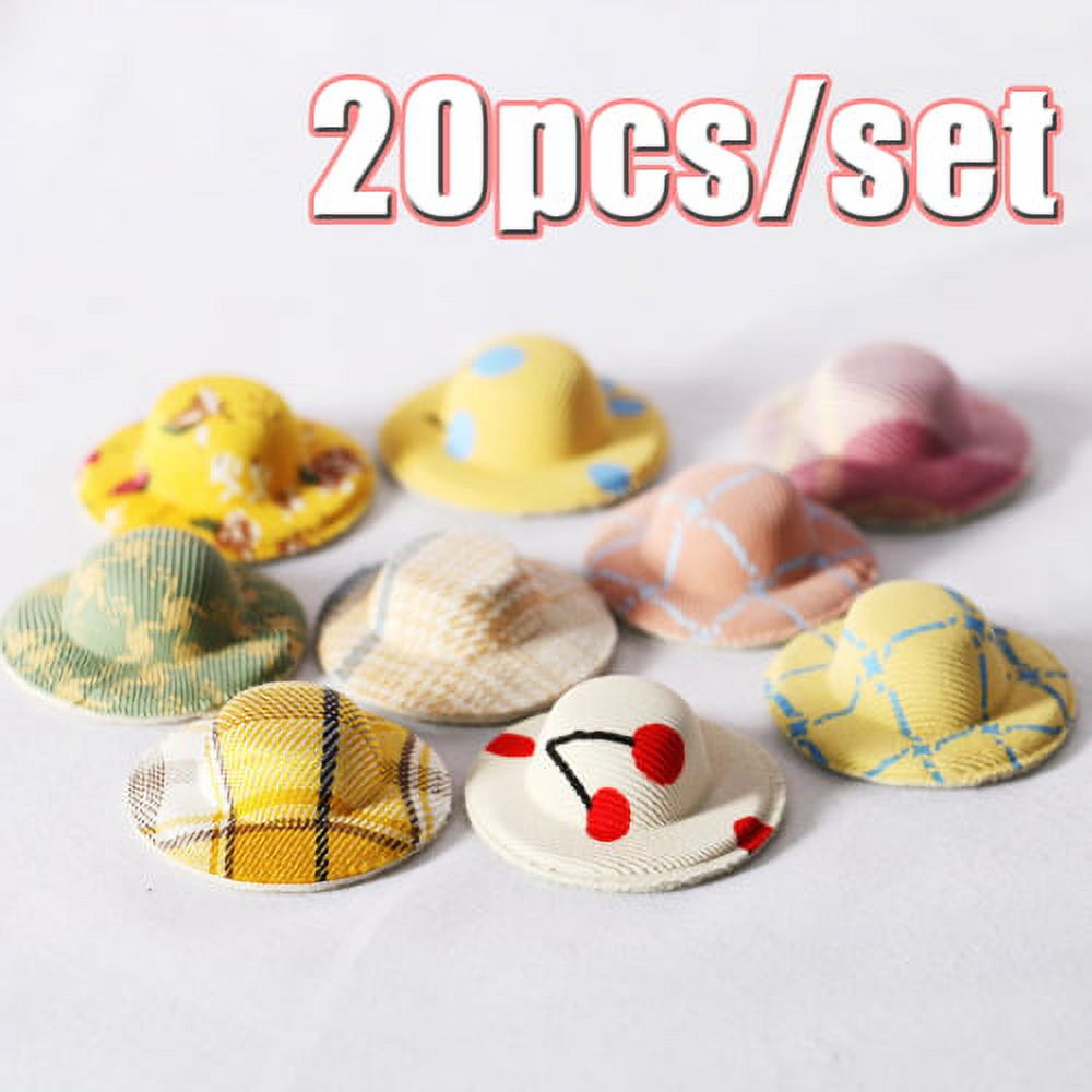 Zhaomeidaxi 20Pcs Mini Doll Straw Hats for Crafts Decorations, Hat