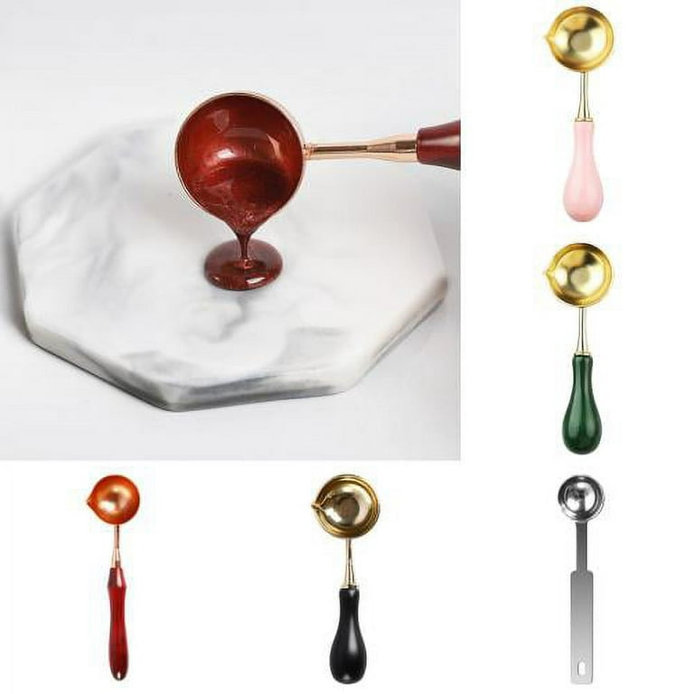 Zhaomeidaxi 2PCS Sealing Wax Spoon Wax Seal Melter Wax Seal Furnace with  Wax Melting Spoon for Wax Sealing Stamp Wax Seal Spoon Holder 