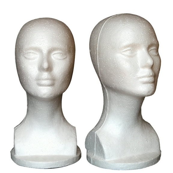 Zhaomeidaxi 2Pcs Female Foam Mannequin Wig Stand and Holder for Style, Model And Display Hair, Hats and Hairpieces for Home, Salon and Travel