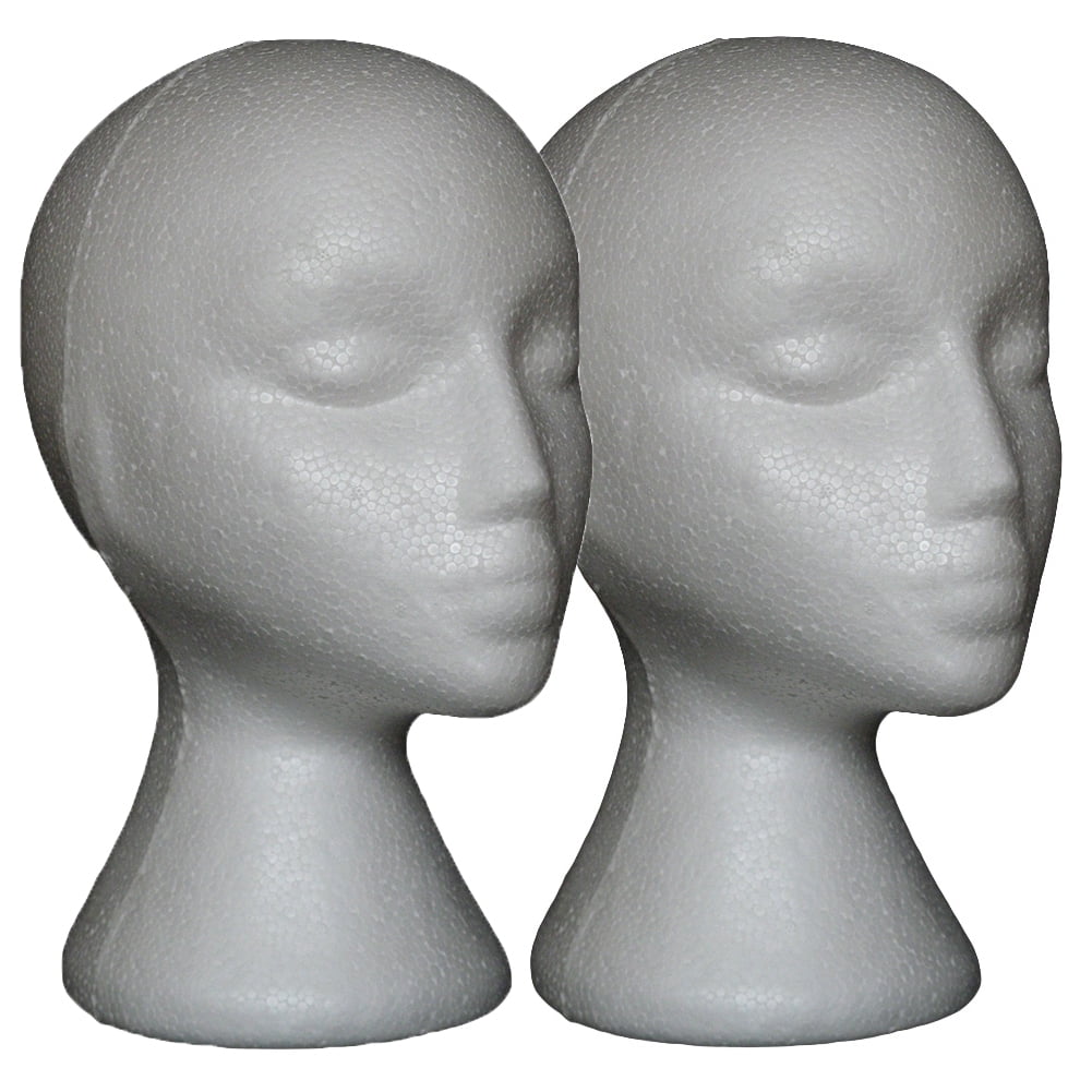 NUOLUX 2pcs Froth Female Mannequin Head Wigs Glasses Display Holder Stand  Model 