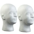 thumbnail image 1 of Zhaomeidaxi 2Pcs Male Styrofoam Head 11 Inch Man Mannequin Manikin Foam Heads Wig Holder Hats Glasses Display Stand, 1 of 7