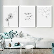 Zhaomeidaxi 3 piece Dandelion Canvas Wall Art Paintings for Living Room Canvas Print Wall Artworks Bedroom Decoration office Wall decor posters Home Decorations