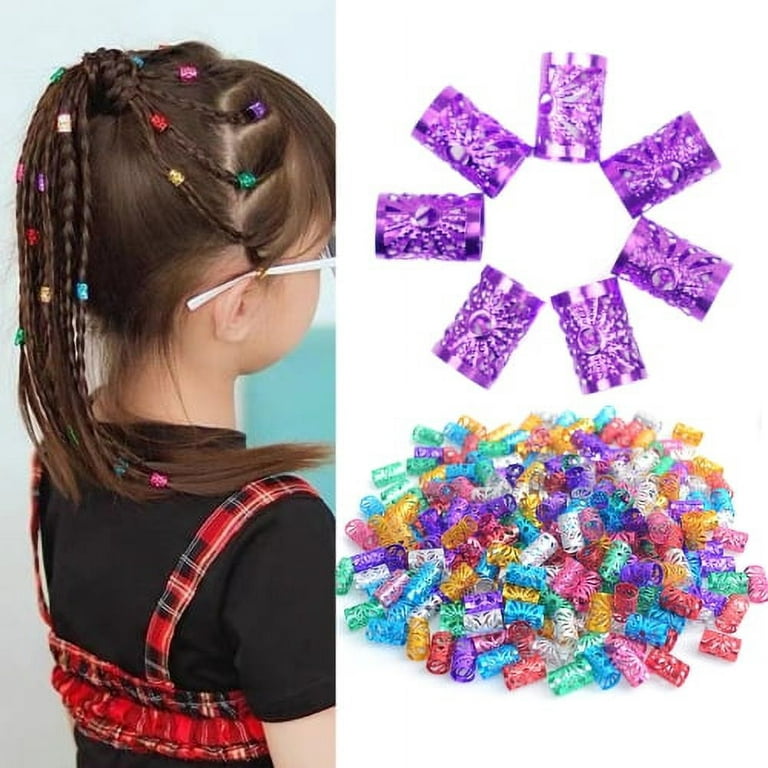 100Pcs Hair Beads For Kids Box Braids Hair Accessories Dreadlock Cuffs Hair  Clips Adjustable Hair Extension Beads