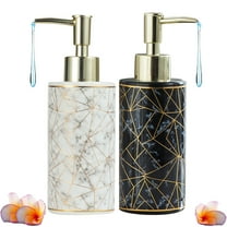 Zhaomeidaxi 300ml Ceramic Soap Dispenser, Modern Hand Countertop Soap Dispensers Pump Bottle Liquid Soap Dispenser for Bathroom Kitchen