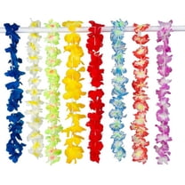 Zhaomeidaxi 36Pcs Hawaiian Garland Party Decorations Hawaiian Leis Necklaces Multi Colorful Tropical Leis Necklace for Party Decorations