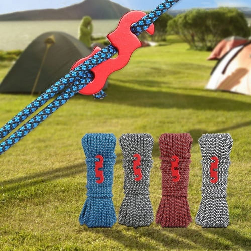 Zhaomeidaxi 4 Pack Camping Rope with S Tensioner Lightweight 4m Tent
