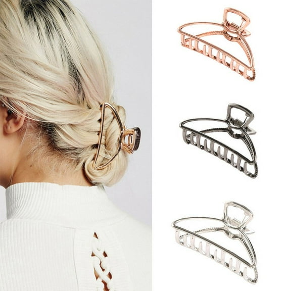 Zhaomeidaxi 4PCS Large Metal Retro Hair Claw Clips Hair Catch Barrette Jaw Clamp for Women Half Bun Hairpins for Thick Hair
