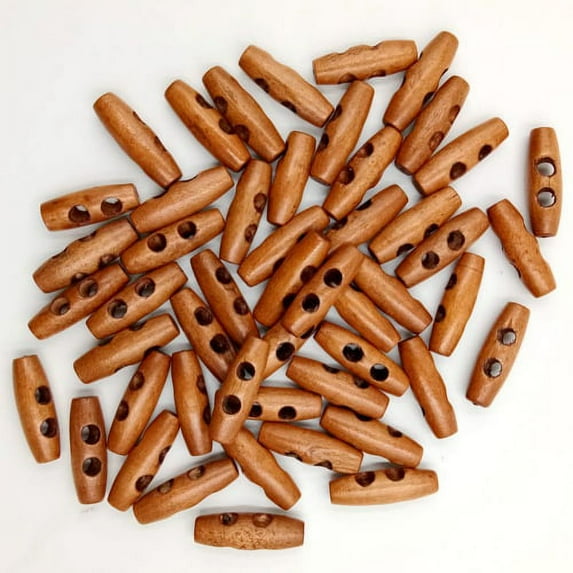 Zhaomeidaxi 50 Pcs Flower Wood Buttons Column Two Holes Round Buttons Vintage Sewing Buttons for Sewing DIY Craft Decorations