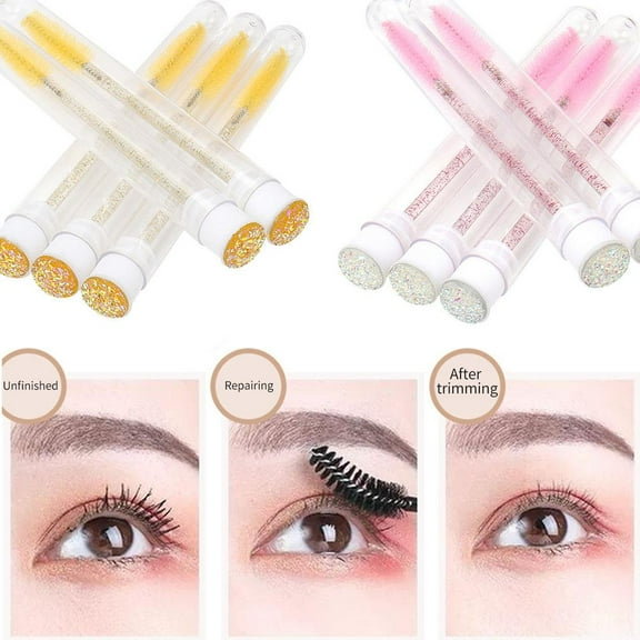 Zhaomeidaxi 5Pcs Mascara Wand Tube Disposable Eyelash Diamond Empty Mascara Wand Tube Eyelash Brush Lash Extension Brushes Mascara Brushes for Women Girls Makeup