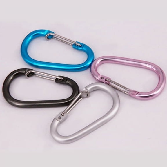 Zhaomeidaxi 6 Pcs Improved Durable Spring-Loaded Gate Aluminum D Ring Carabiners Clips Hook for Home, Rv, Camping, Fishing, Hiking, Traveling