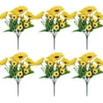thumbnail image 1 of Zhaomeidaxi 6Pcs Artificial Sunflower Bouquet, Silk Sunflowers Yellow Flowers for Sunflower Floral Arrangement Home Decor, 1 of 7