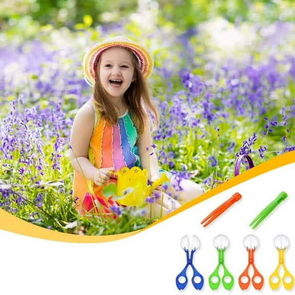 Zhaomeidaxi 8 Pieces Fine Motor Skill Toys Includes 4 Handy Scoopers 4 Jumbo Tweezers Bug Insects Catcher Backyard Explorer Outdoor Tool Sensory Learning Tool Skill Development Nature Exploration