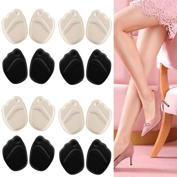 Zhaomeidaxi 8Pairs Shoe Filler High Heel Cushion Pads Adjustable Toe Filler Inserts Front Insoles Heel Grips Liner Insert for Preventing Too Big Shoe from Heel Slipping Blisters Relieve Pain