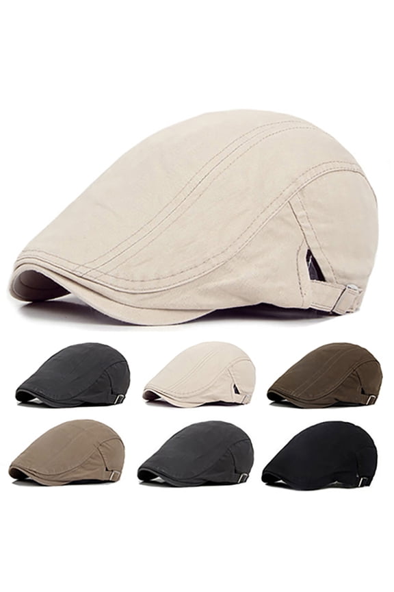 Mens Beret Flat Newsboy Hat Adjustable Irish Cabbie Gatsby Cap Breathable Driving Hunting Hat