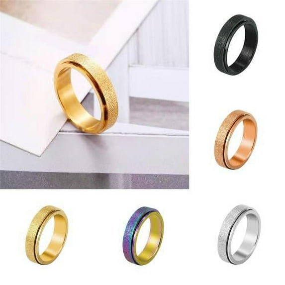 Zhaomeidaxi Anti-anxiety Ring for Women Men Anxiety Rings for Anxiety Spinner Rings for Anxiety Stress Relieving Ring Band for Daily Dress