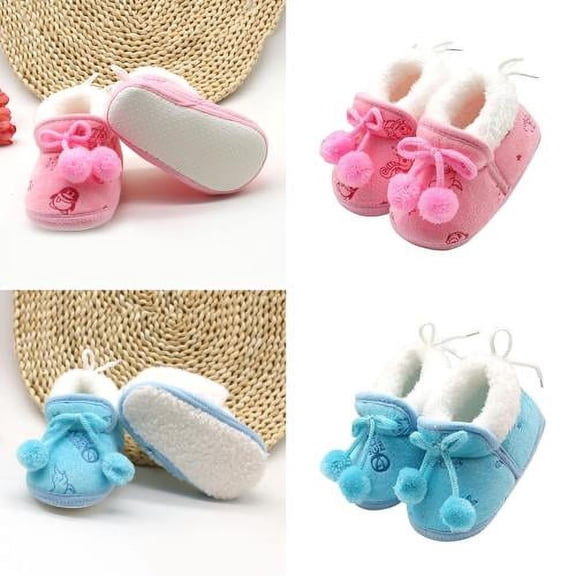 Zhaomeidaxi Boots Winter Baby Girl Shoes Soft Sole Anti-Slip Toddler Snow Warm Prewalker Newborn Shoes