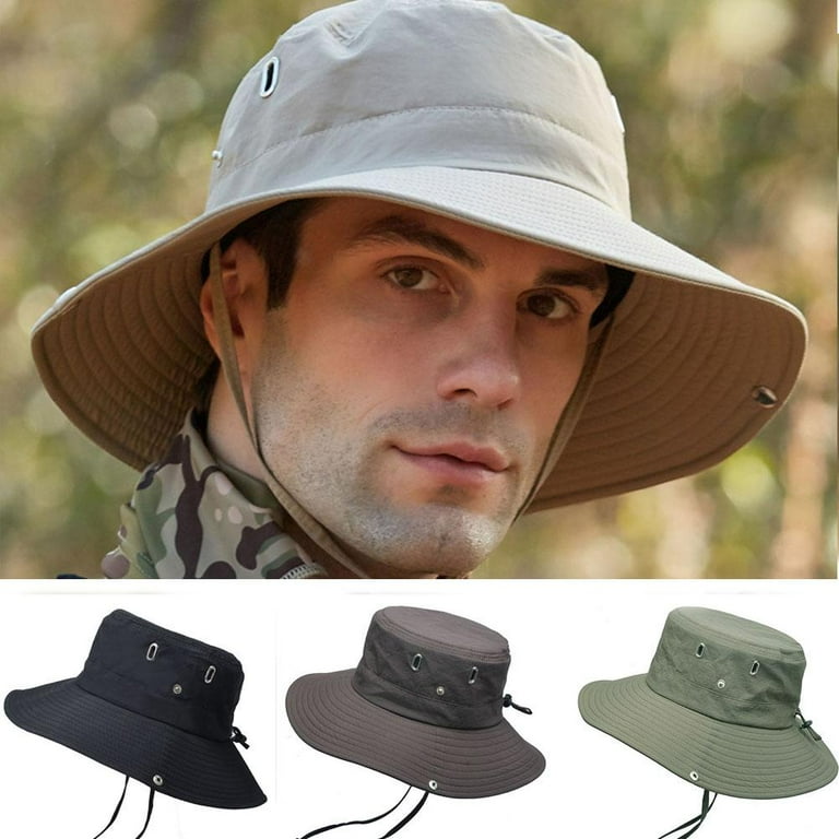 Zhaomeidaxi Breathable Wide Brim Hat Outdoor Sun Protection Mesh Safari Cap  for Travel Fishing