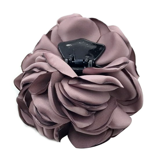 Zhaomeidaxi Chiffon Rose Flower Large Bows Plastic Hair Claw Clips Jaw Barrettes Grips Clamps Clasps Pins Decorative Buns Twist Hair Up Fancy Accessories for Women Girl
