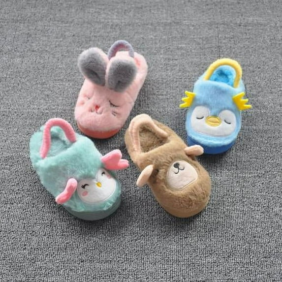 Zhaomeidaxi Childrens indoor slippers, cute animal slippers, warm memory foam cotton home slippers, soft and comfortable home shoes, cute fluffy slippers