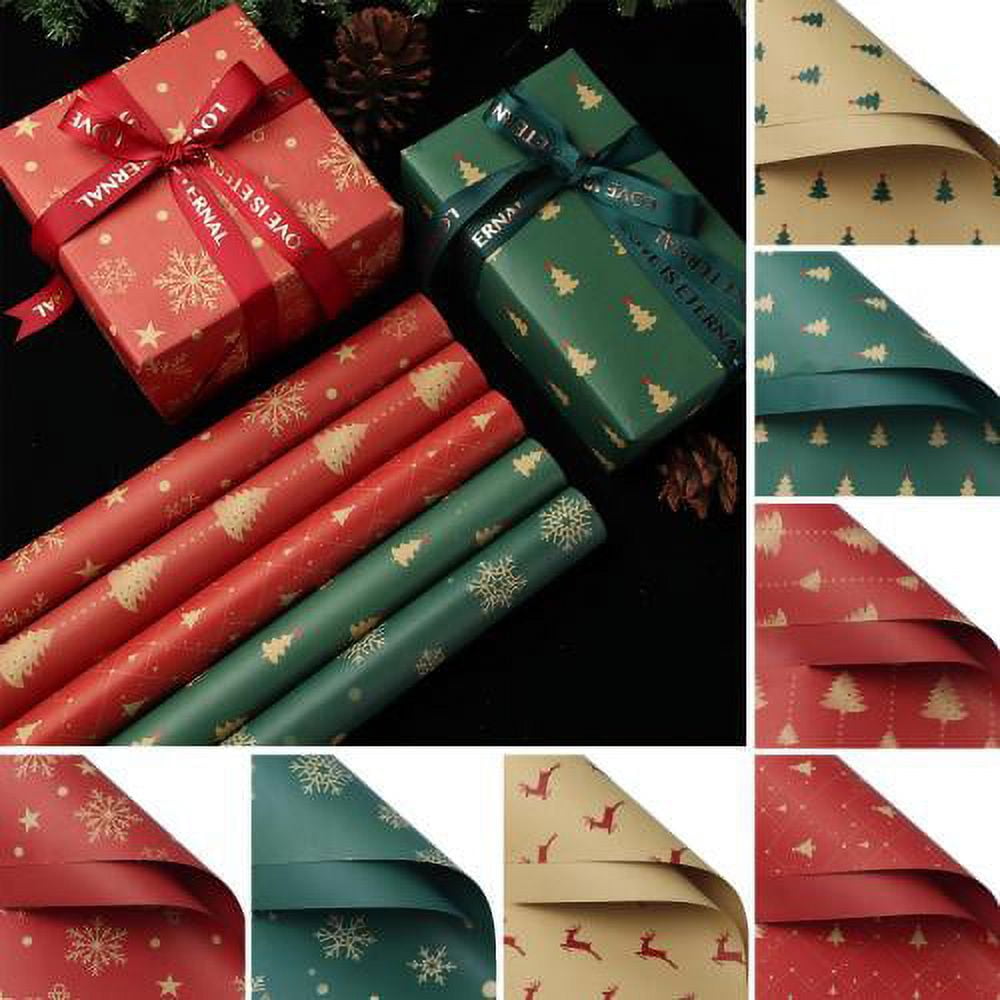 JAM & Envelope Matte Black Holiday Gift Wrap Paper, 25 sq ft. 