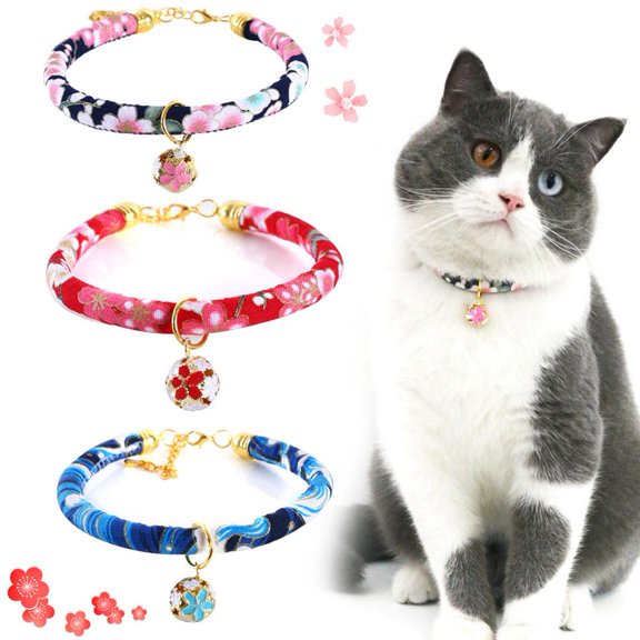 Zhaomeidaxi Dog Collar Adjustable Necklace Collar Cat Collar with Bell for Pet Wedding Birthday Party