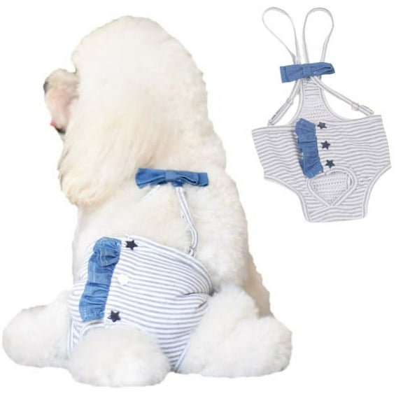 Zhaomeidaxi Dog Sanitary Panties Female Strap,Adjustable Cozy Underwear Diaper with Suspender,Pet Physiological Menstrual Cotton Briefs Breathable for Girl Dogs