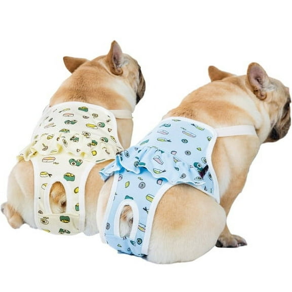 Zhaomeidaxi Dog Sanitary Panties with Suspenders，Adjustable Pet Underwear Diaper for Male Female Dogs，Physiological Pants Cotton Jumpsuit Briefs for Female Dogs